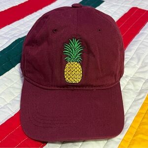 Maroon Pineapple Embroidered Dad Hat Carbon Elements Excellent Condition
